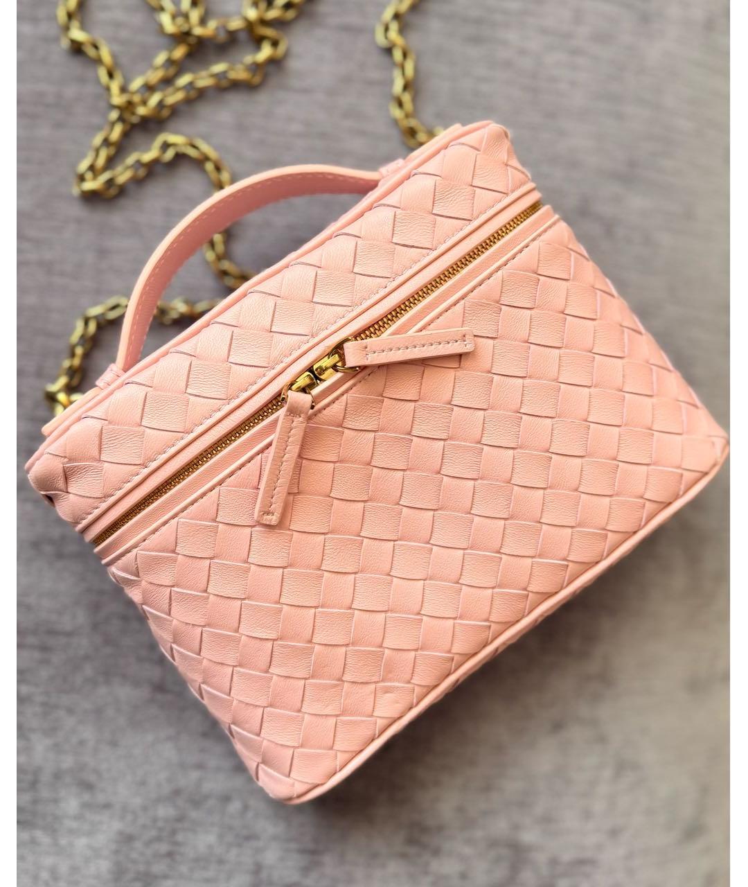 BOTTEGA VENETA Розовая кожаная сумка через плечо, фото 3