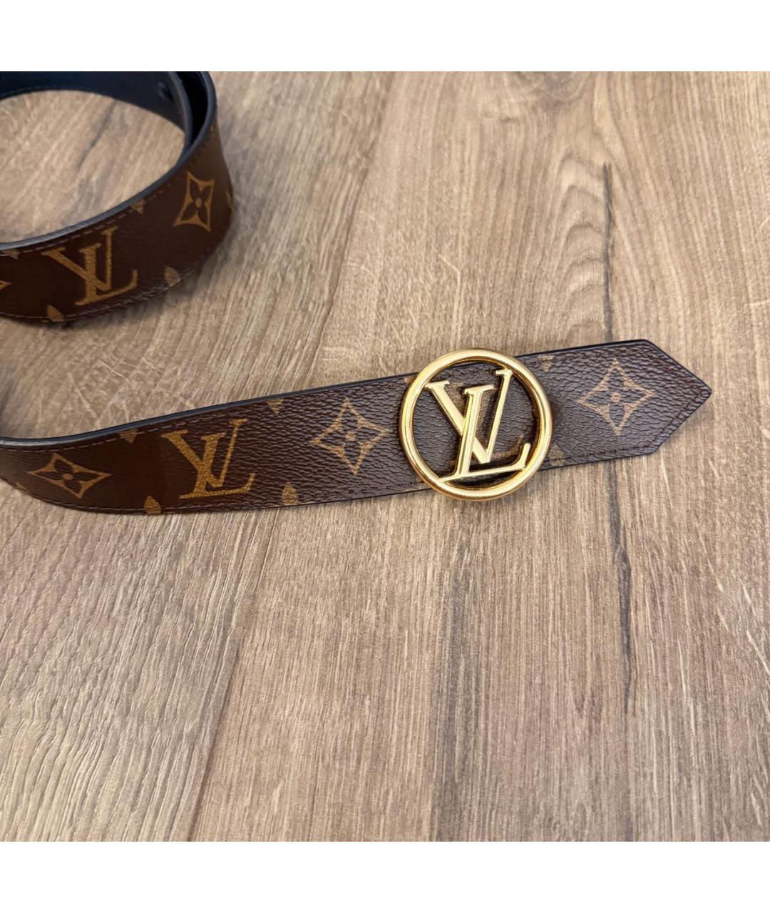 LOUIS VUITTON Коричневый кожаный ремень, фото 2