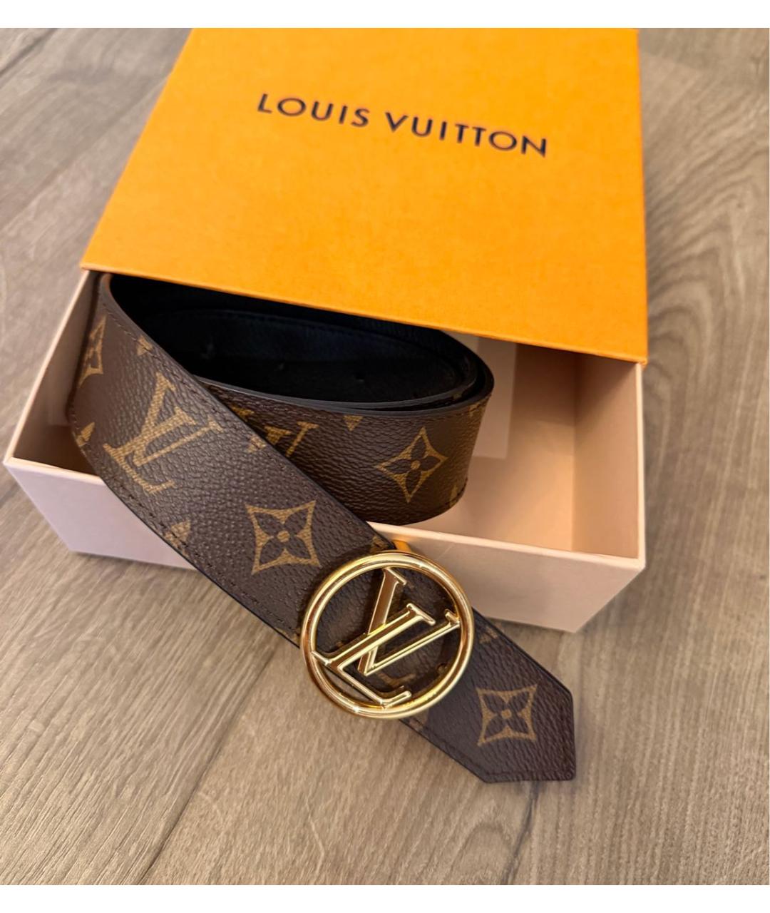 LOUIS VUITTON Коричневый кожаный ремень, фото 5