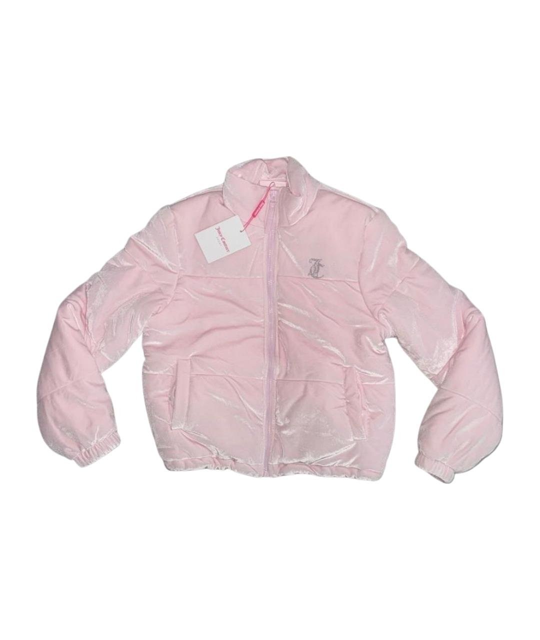 JUICY COUTURE Розовый велюровый пуховик, фото 1