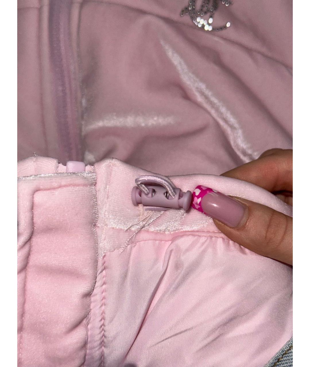 JUICY COUTURE Розовый велюровый пуховик, фото 2
