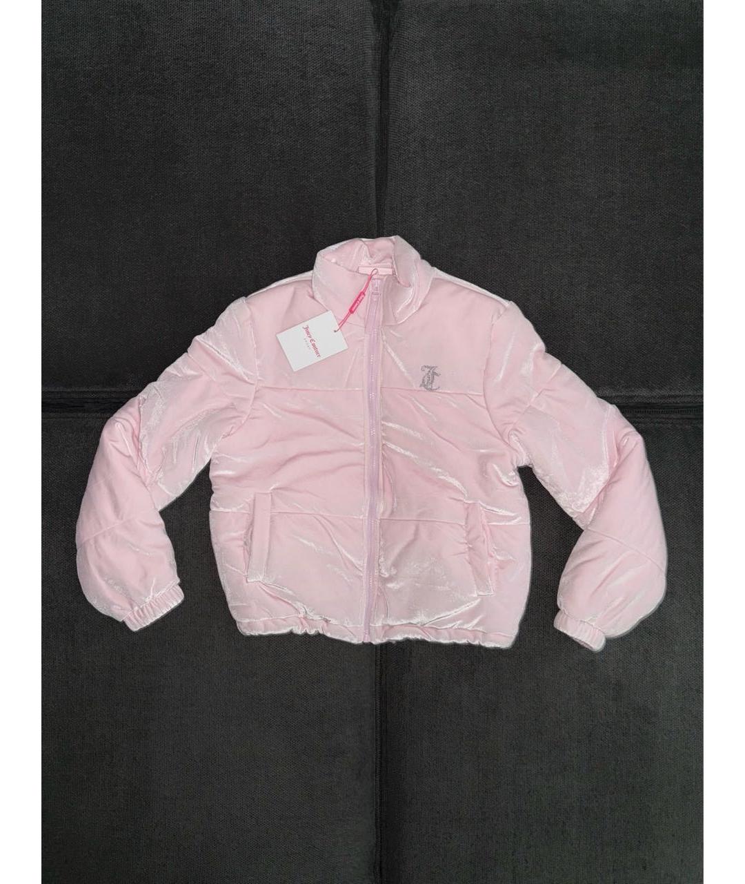 JUICY COUTURE Розовый велюровый пуховик, фото 8