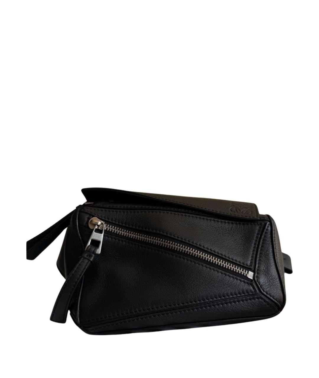 LOEWE Черная кожаная поясная сумка, фото 1