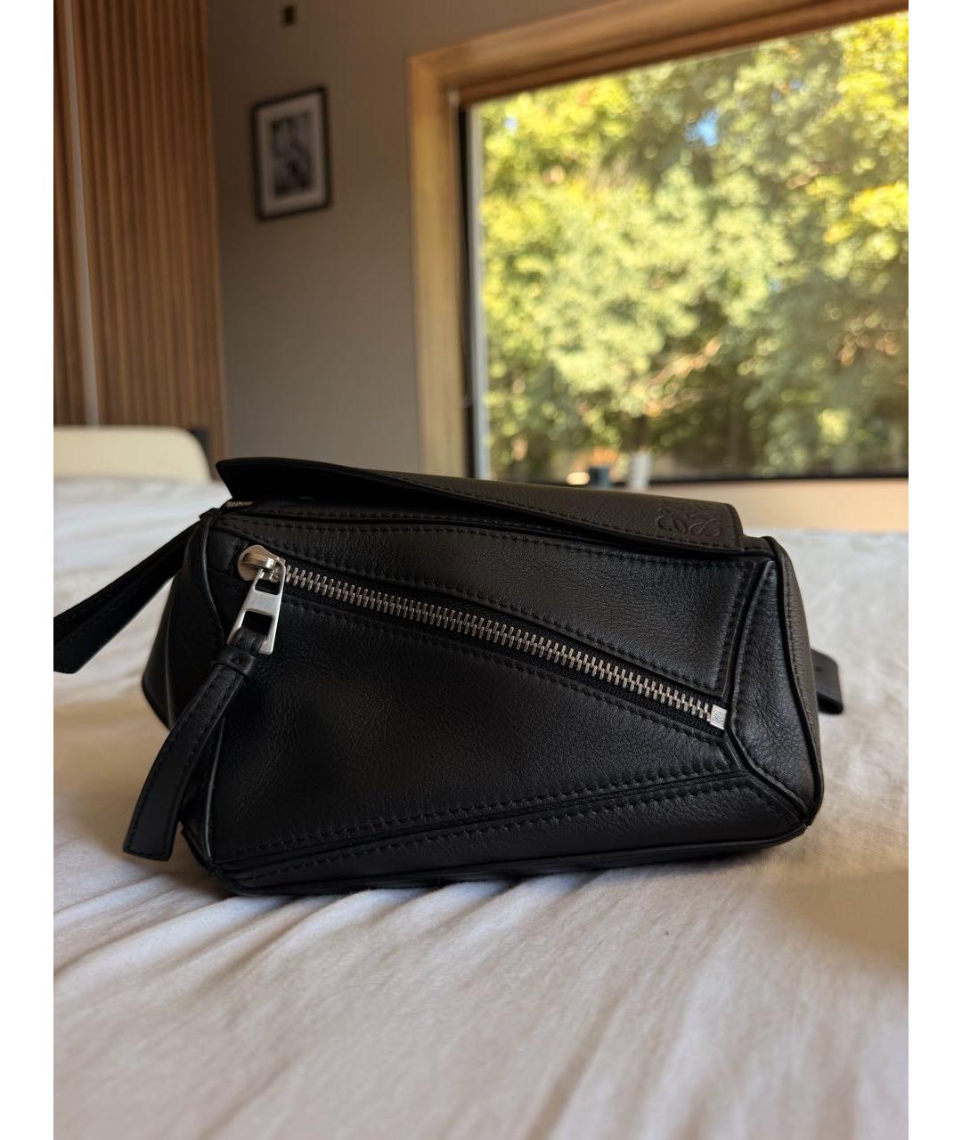 LOEWE Черная кожаная поясная сумка, фото 9