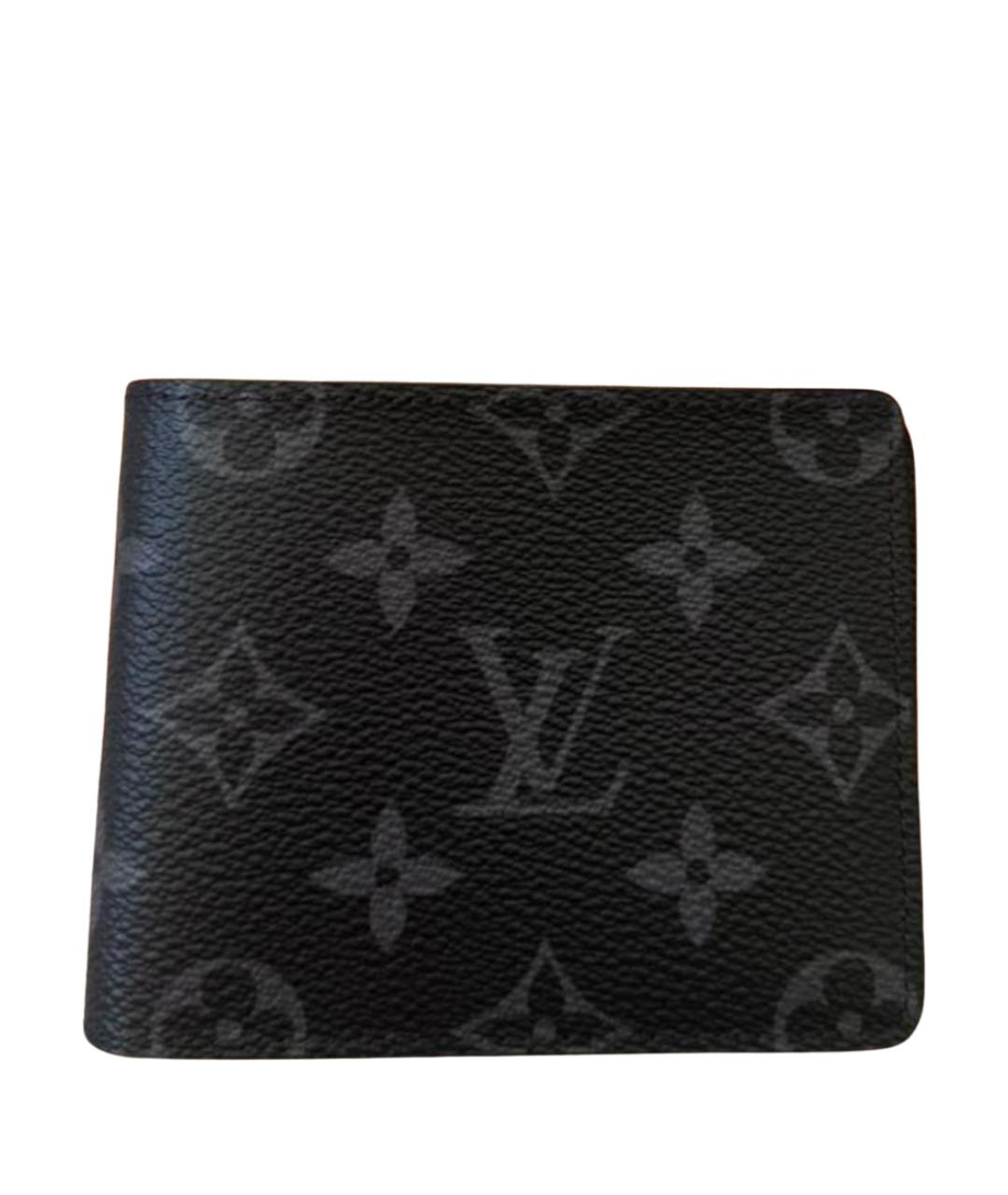LOUIS VUITTON Черный кожаный кошелек, фото 1