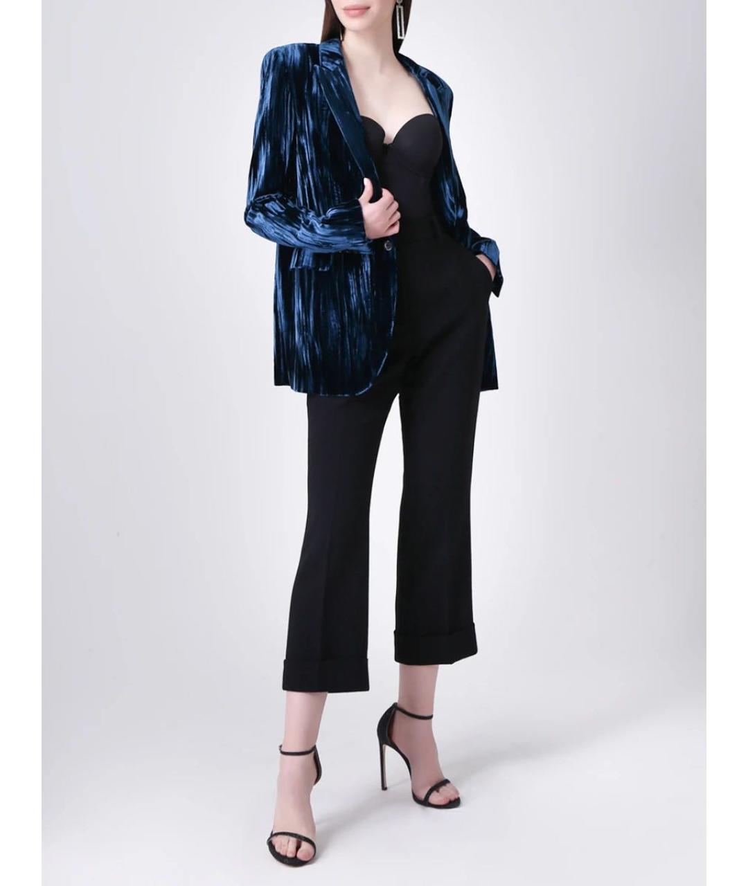 FENDI Черные шерстяные прямые брюки, фото 4