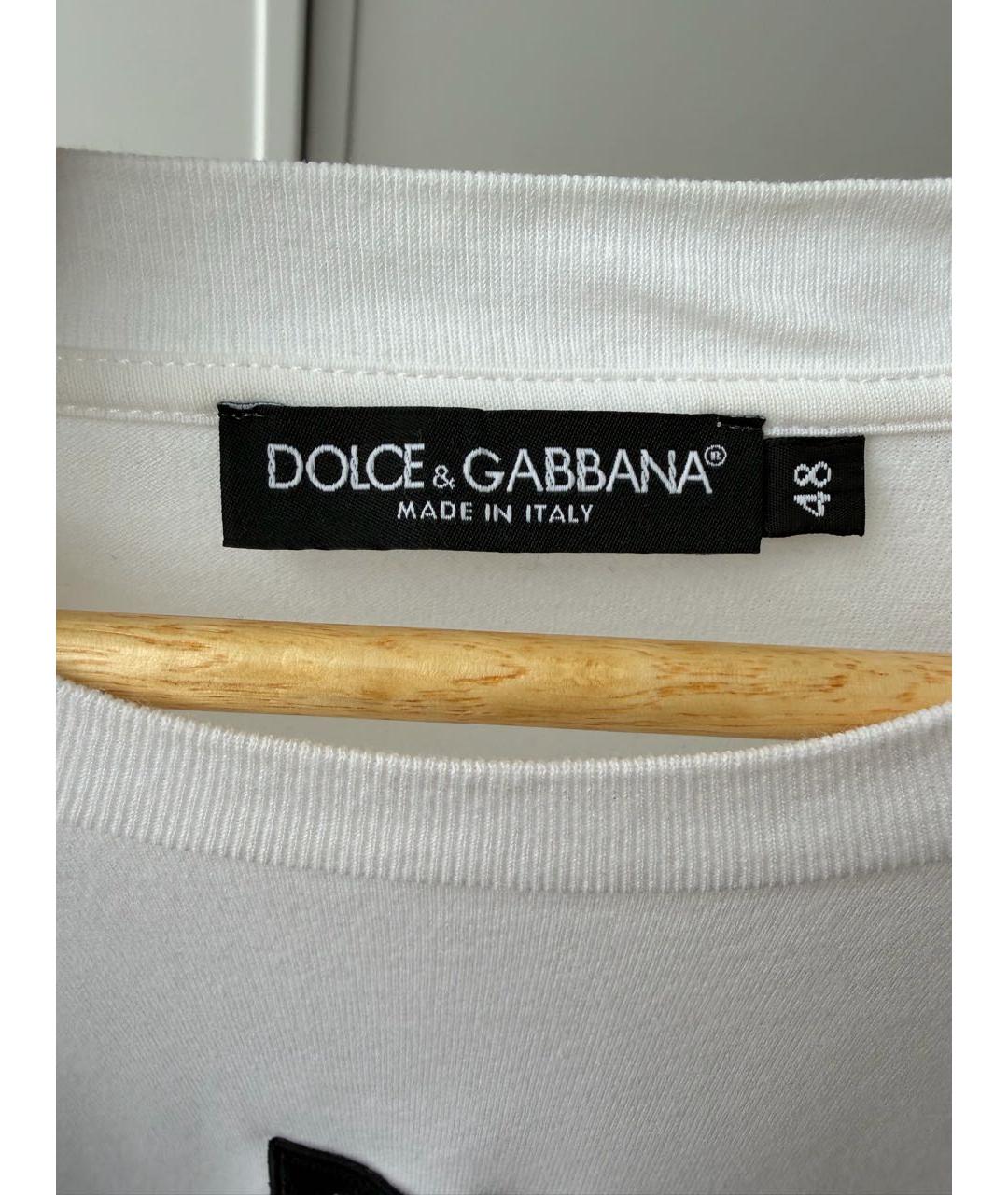 DOLCE&GABBANA Белая хлопковая футболка, фото 3