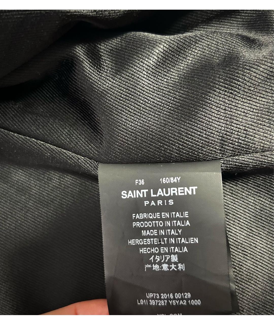 SAINT LAURENT Черная кожаная куртка, фото 6