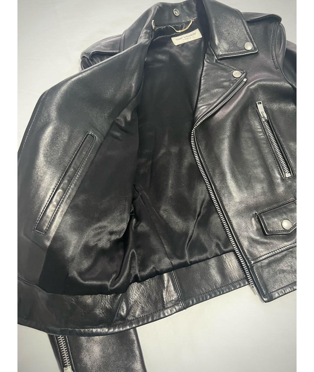 SAINT LAURENT Черная кожаная куртка, фото 4