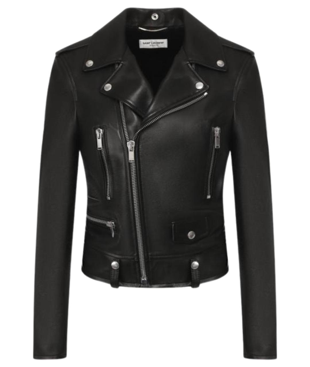 SAINT LAURENT Черная кожаная куртка, фото 1