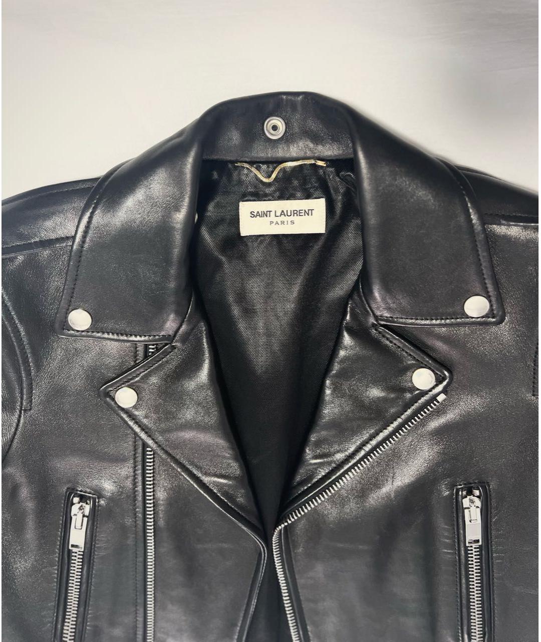 SAINT LAURENT Черная кожаная куртка, фото 5