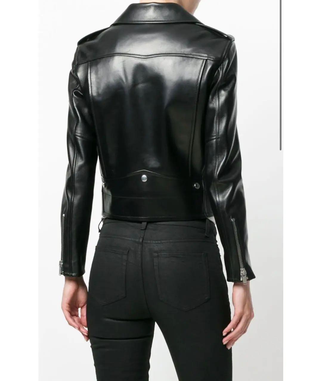 SAINT LAURENT Черная кожаная куртка, фото 8