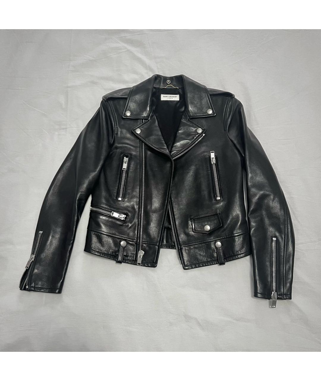 SAINT LAURENT Черная кожаная куртка, фото 2