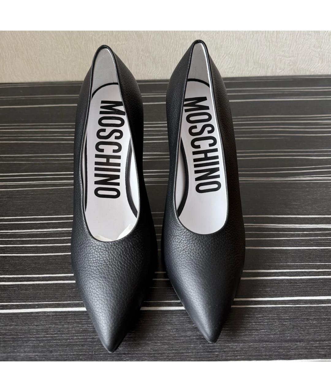 MOSCHINO Черные кожаные туфли, фото 3