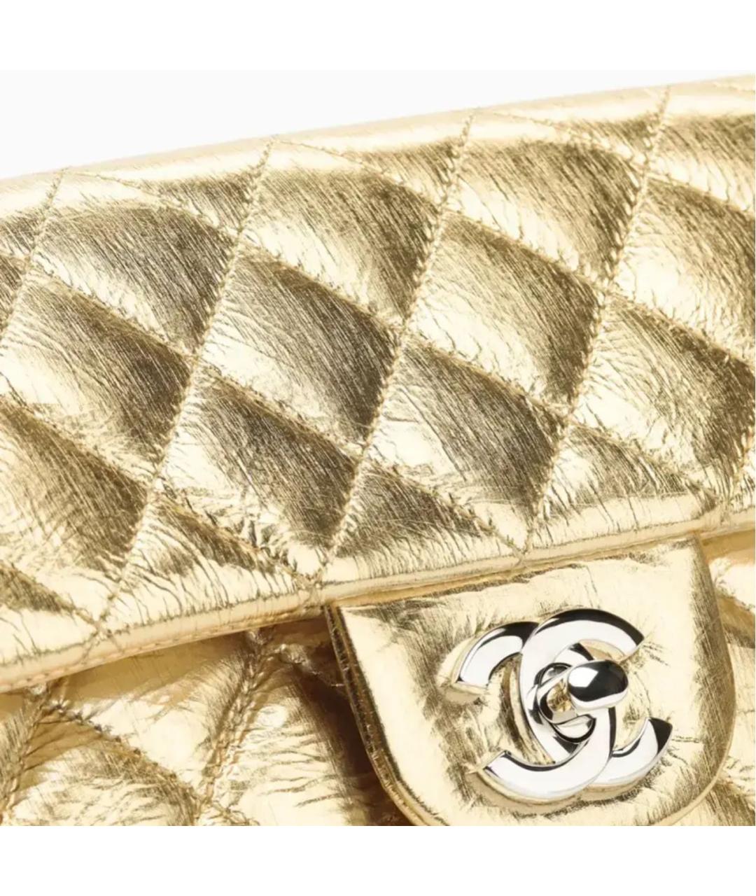 CHANEL Золотая сумка через плечо из лакированной кожи, фото 4