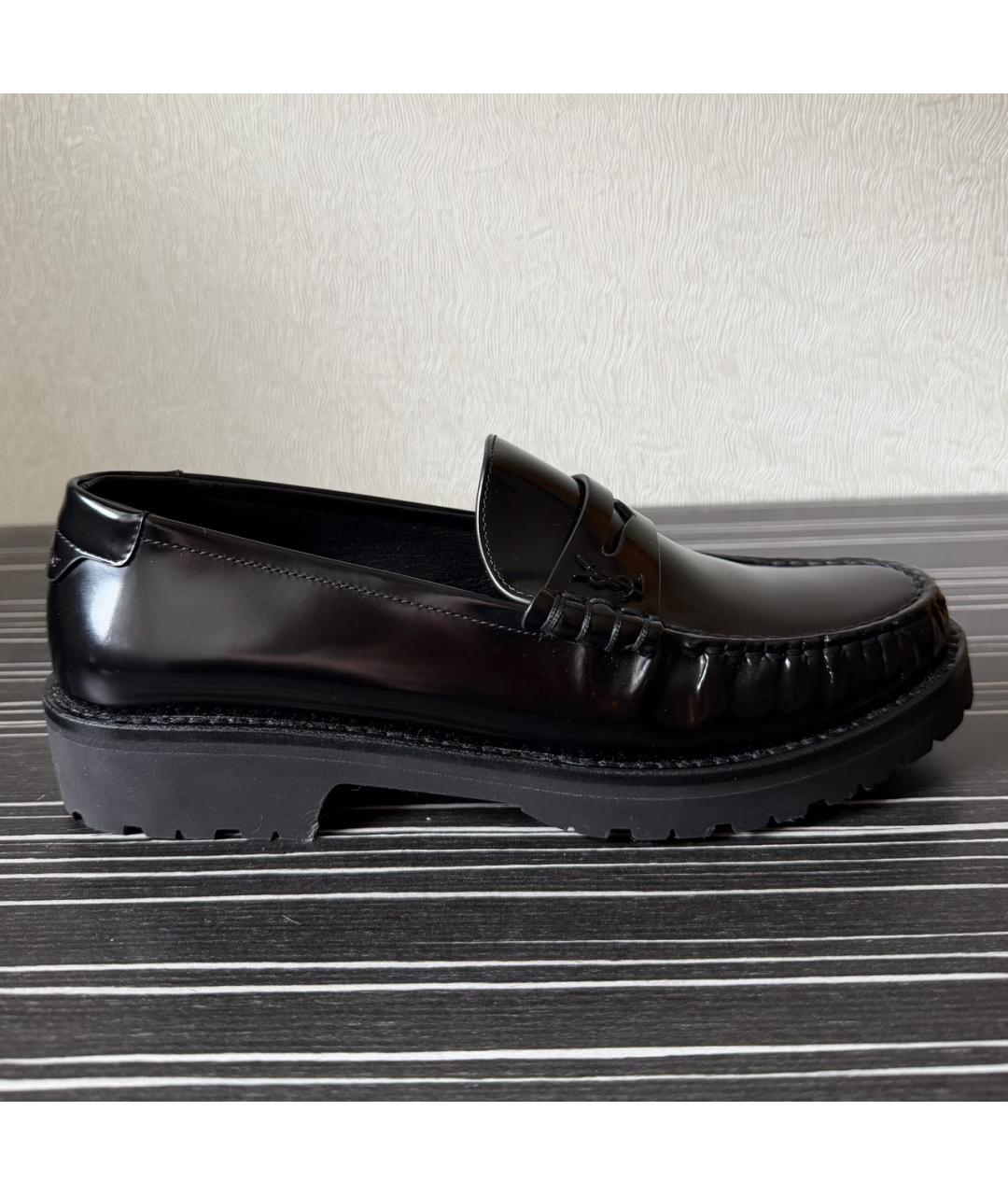 SAINT LAURENT Черные лоферы из лакированной кожи, фото 9