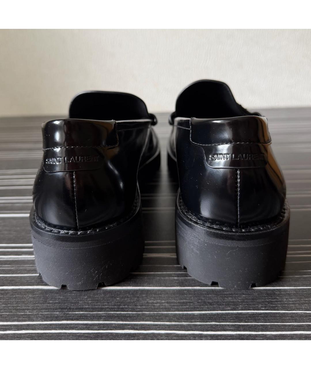 SAINT LAURENT Черные лоферы из лакированной кожи, фото 5
