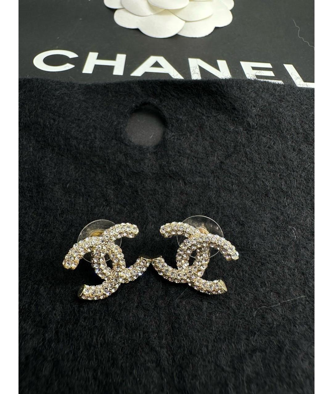 CHANEL Золотые металлические серьги, фото 6
