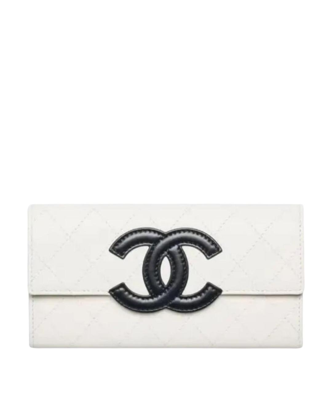 CHANEL Белый кожаный кошелек, фото 1