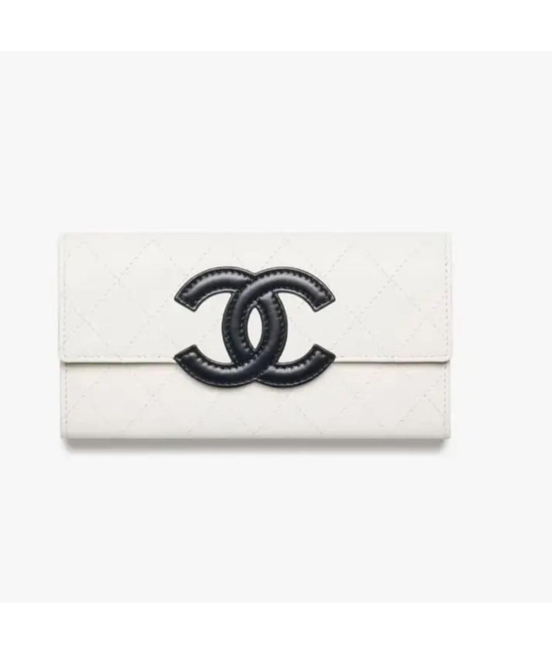 CHANEL Белый кожаный кошелек, фото 2
