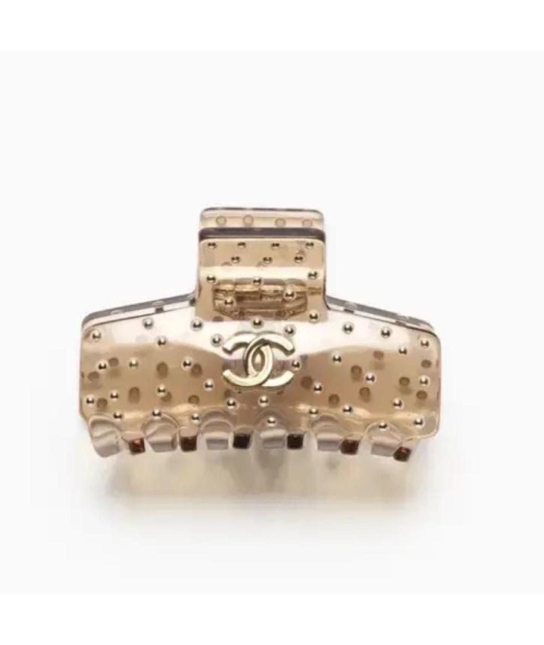 CHANEL Бежевая заколка, фото 4