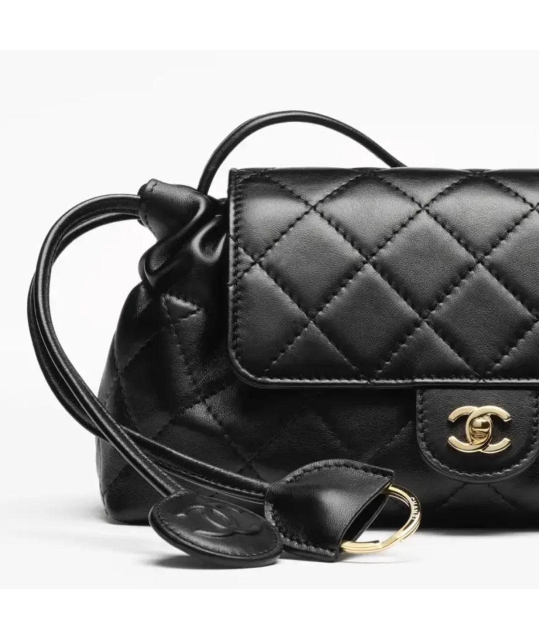 CHANEL Черная кожаная сумка через плечо, фото 3
