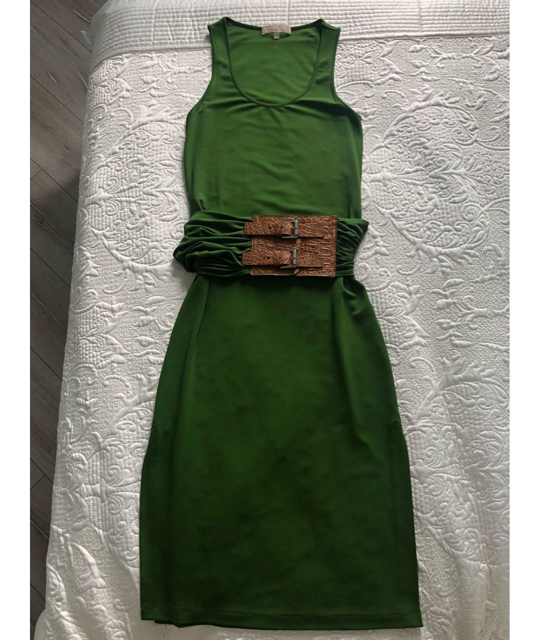 MICHAEL KORS Зеленые вискозное повседневное платье, фото 6