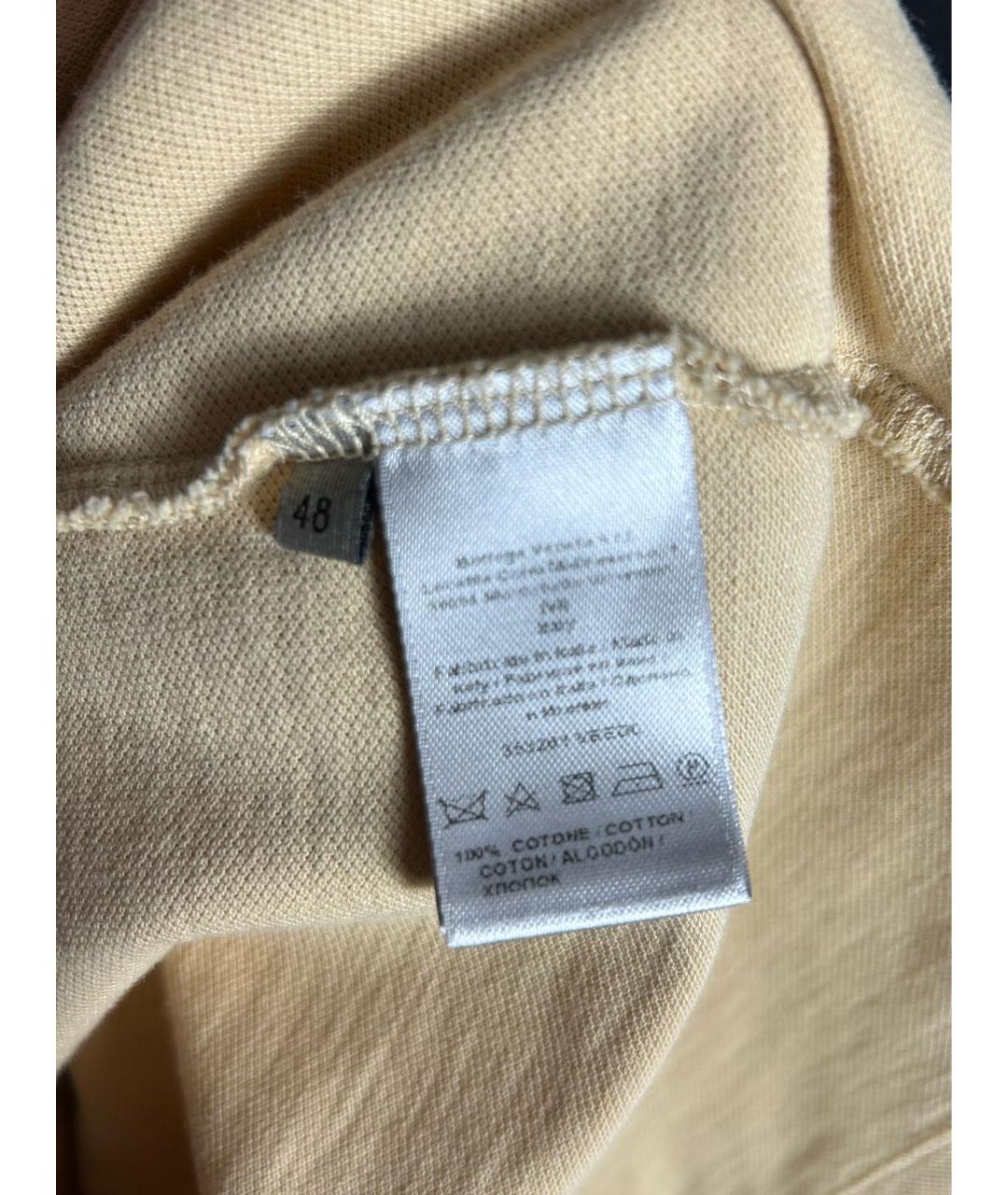 BOTTEGA VENETA Бежевое хлопковое поло с коротким рукавом, фото 8