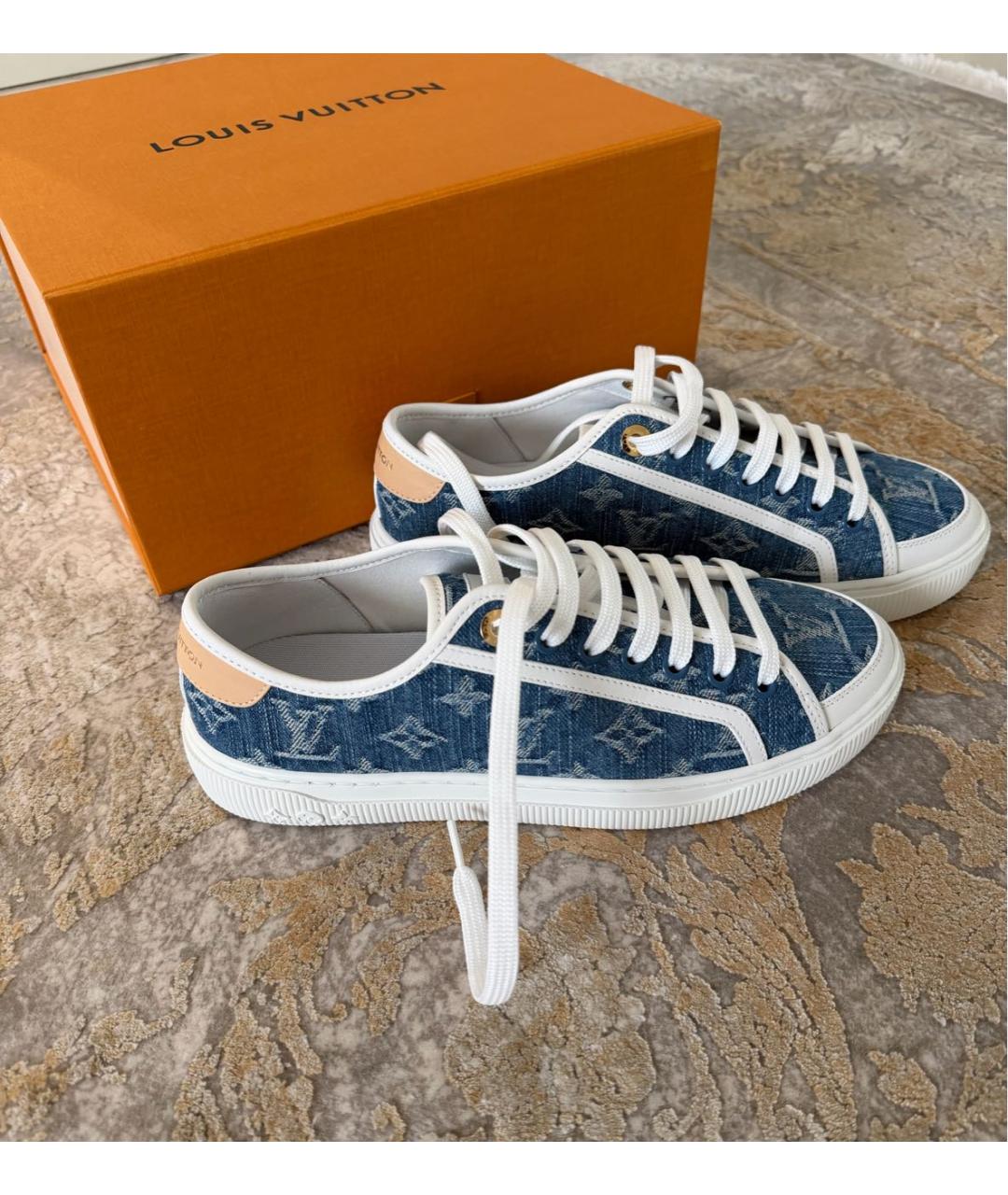 LOUIS VUITTON Синие текстильные кеды, фото 6