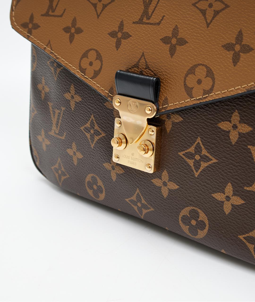 LOUIS VUITTON Коричневая кожаная сумка через плечо, фото 4