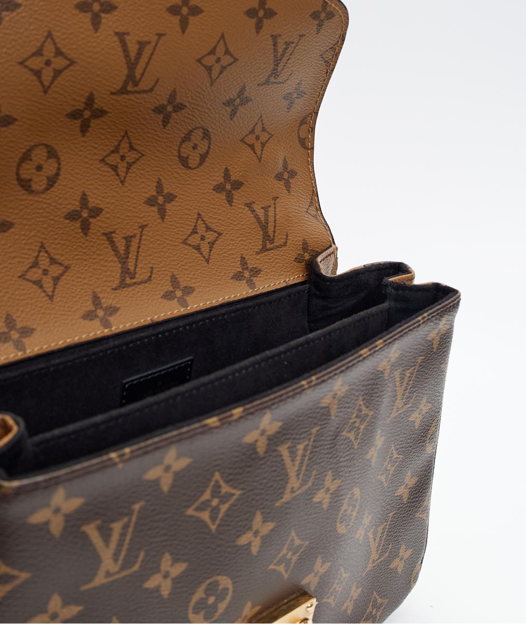 LOUIS VUITTON Коричневая кожаная сумка через плечо, фото 7