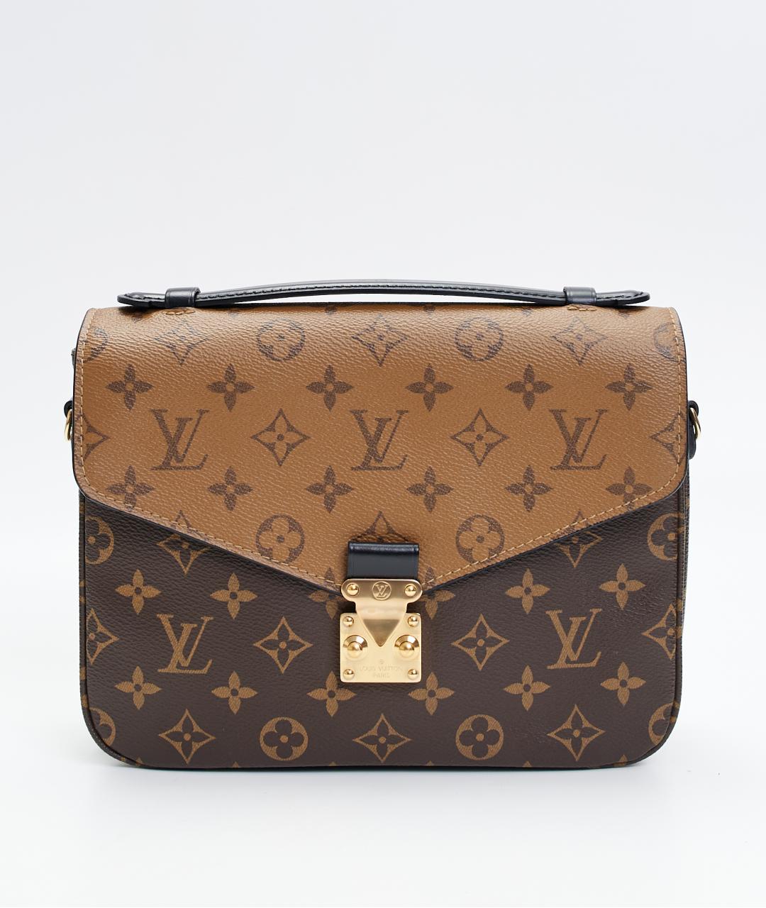 LOUIS VUITTON Коричневая кожаная сумка через плечо, фото 8