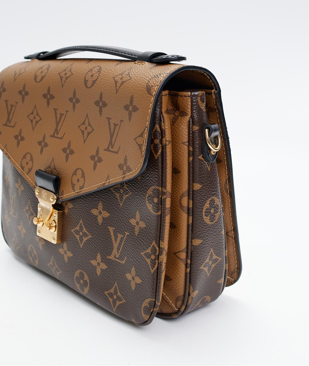 LOUIS VUITTON Коричневая кожаная сумка через плечо, фото 5