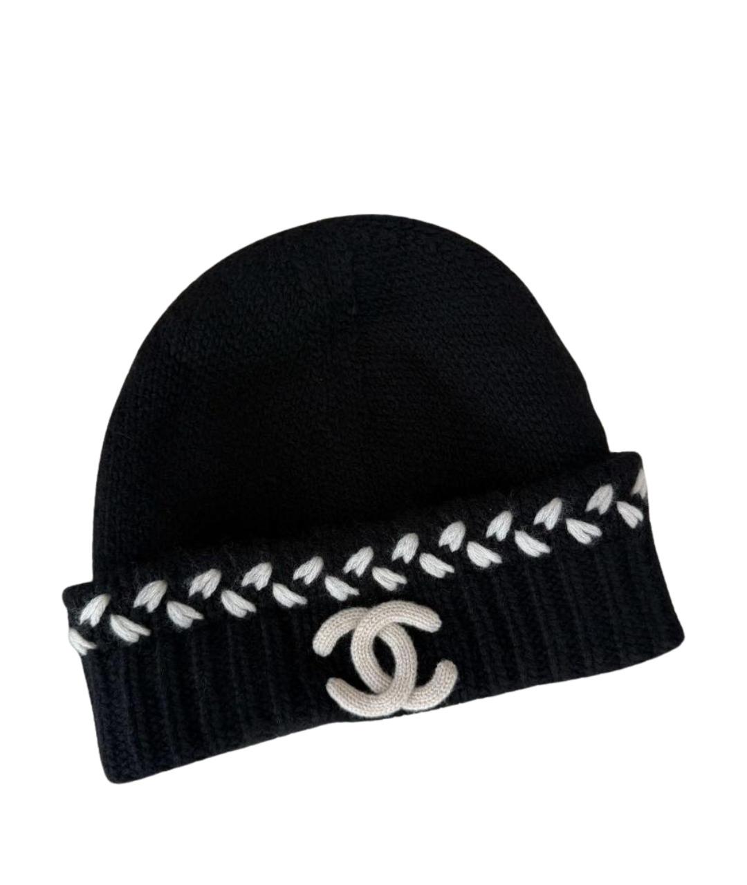 CHANEL Черная кашемировая шапка, фото 1