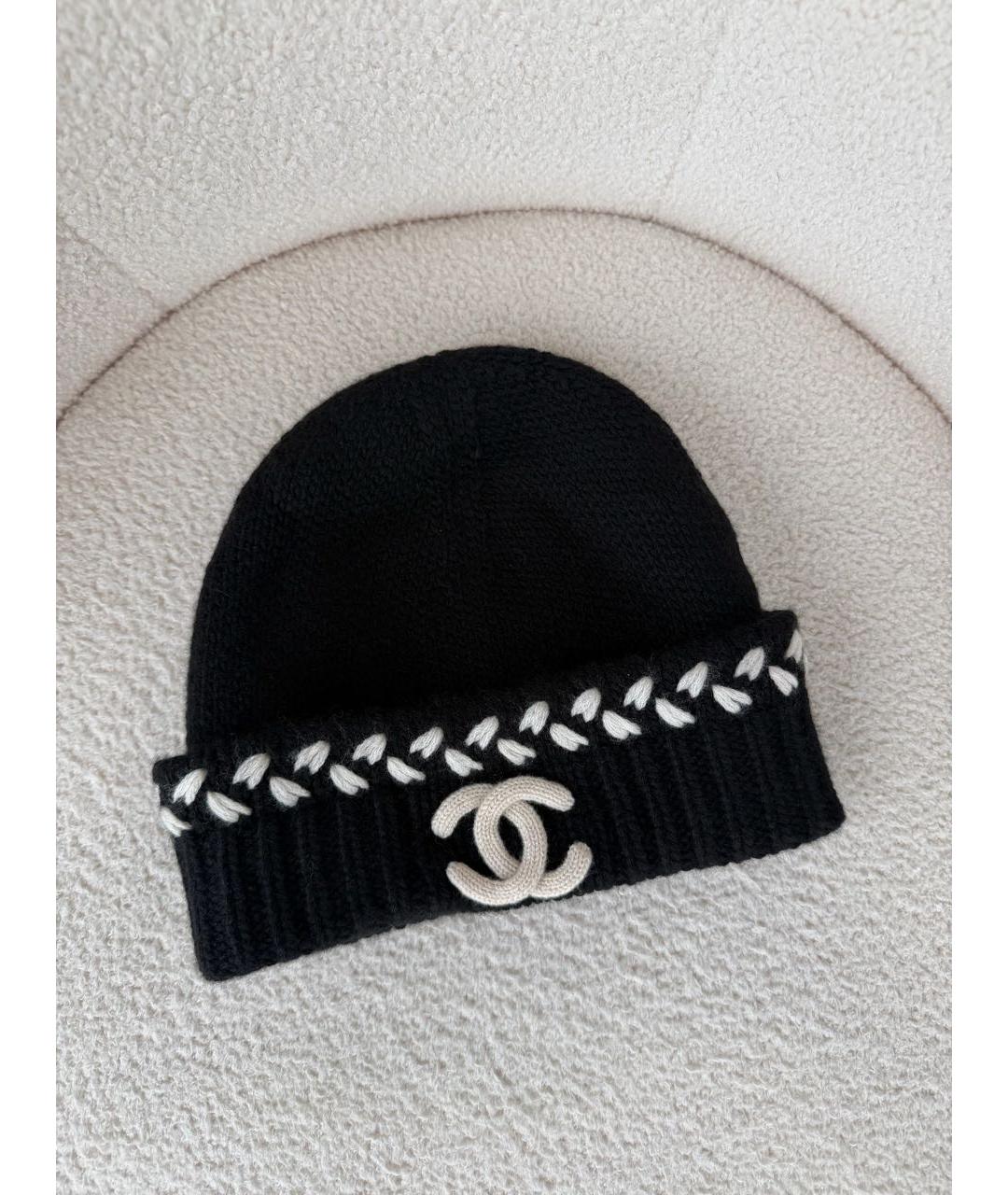 CHANEL Черная кашемировая шапка, фото 5