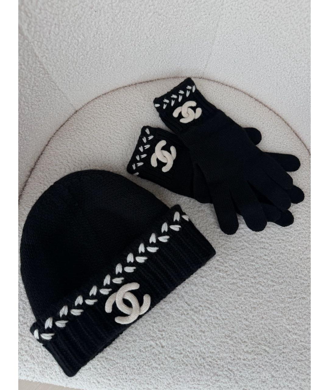 CHANEL Черная кашемировая шапка, фото 4