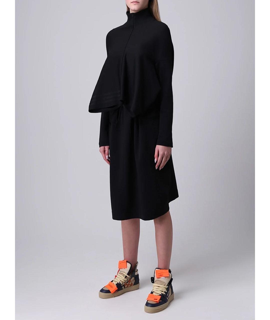 Y-3 Черное хлопковое повседневное платье, фото 4