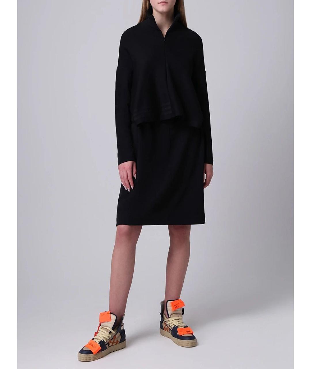 Y-3 Черное хлопковое повседневное платье, фото 2