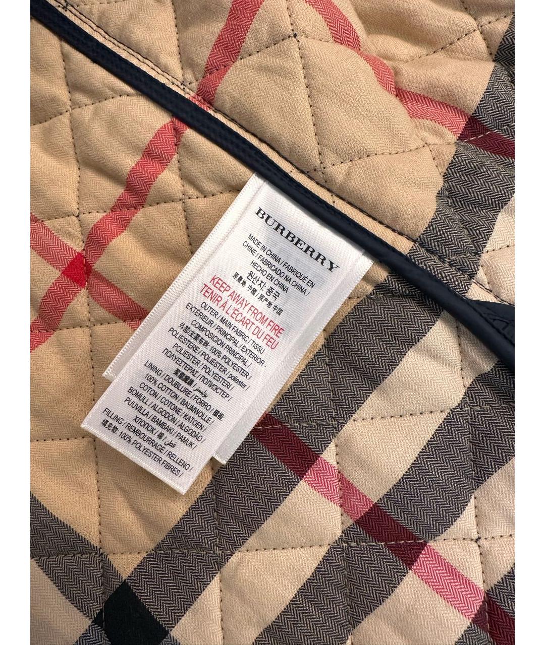 BURBERRY Темно-синяя полиэстеровая куртка, фото 6