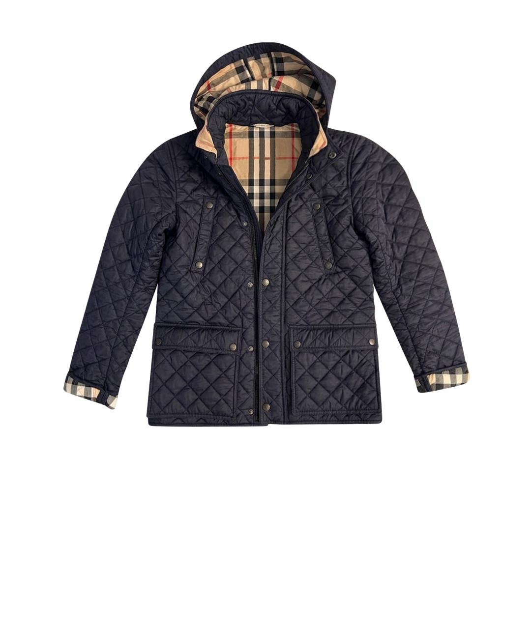 BURBERRY Темно-синяя полиэстеровая куртка, фото 1