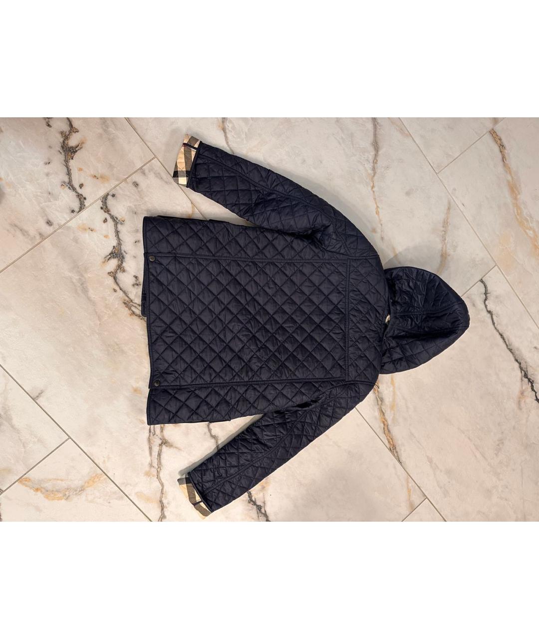 BURBERRY Темно-синяя полиэстеровая куртка, фото 2