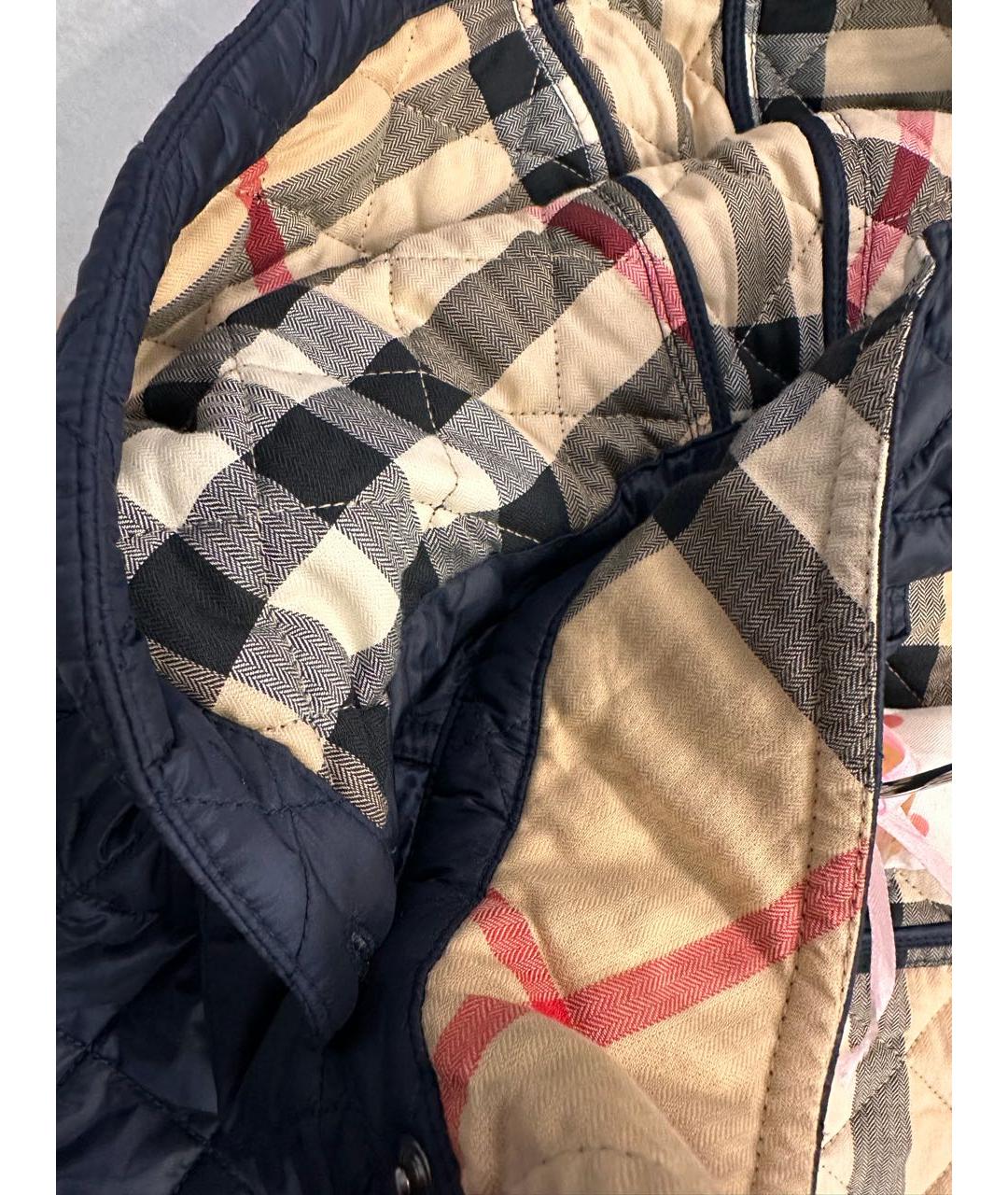 BURBERRY Темно-синяя полиэстеровая куртка, фото 4