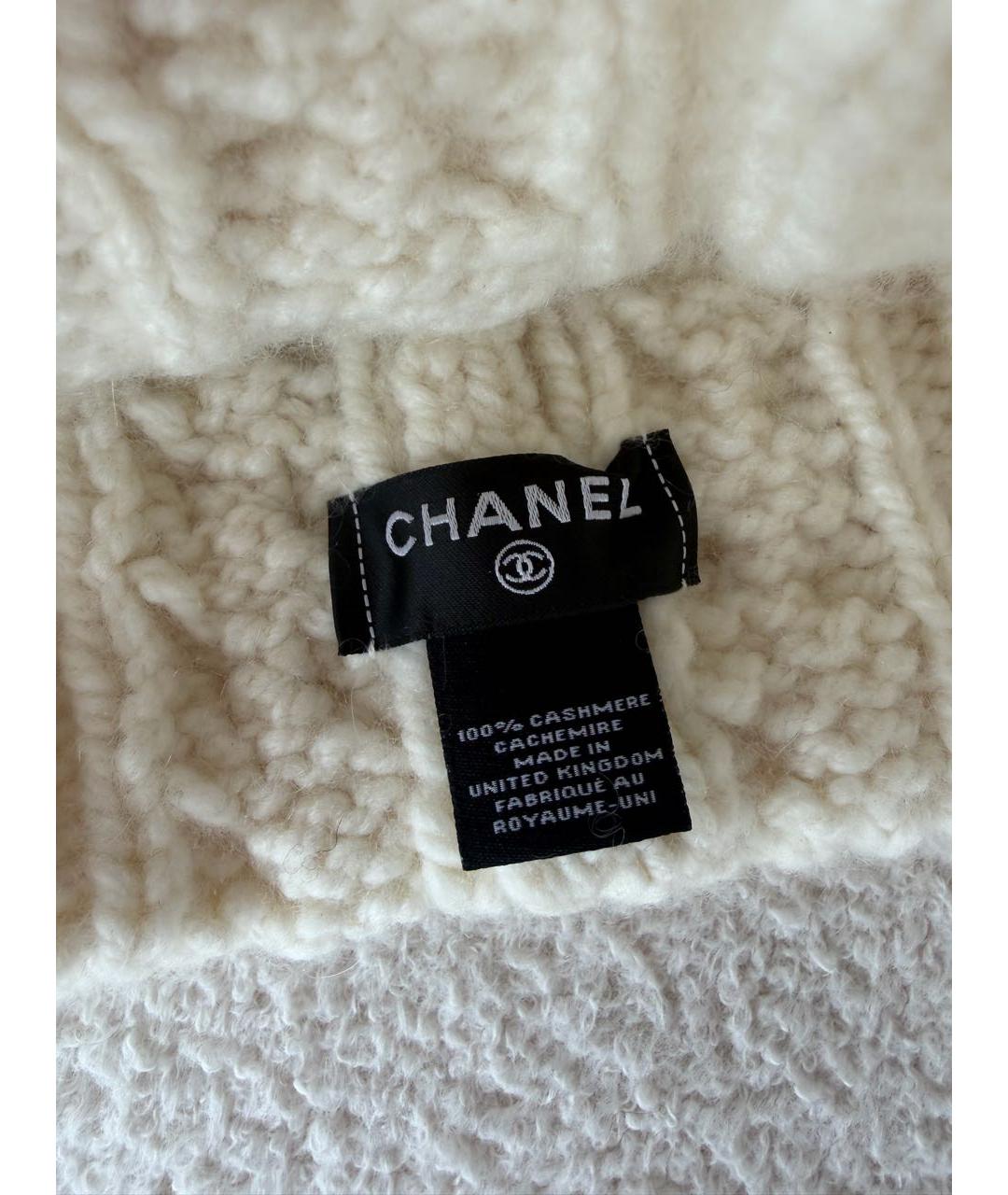 CHANEL Белая кашемировая шапка, фото 2