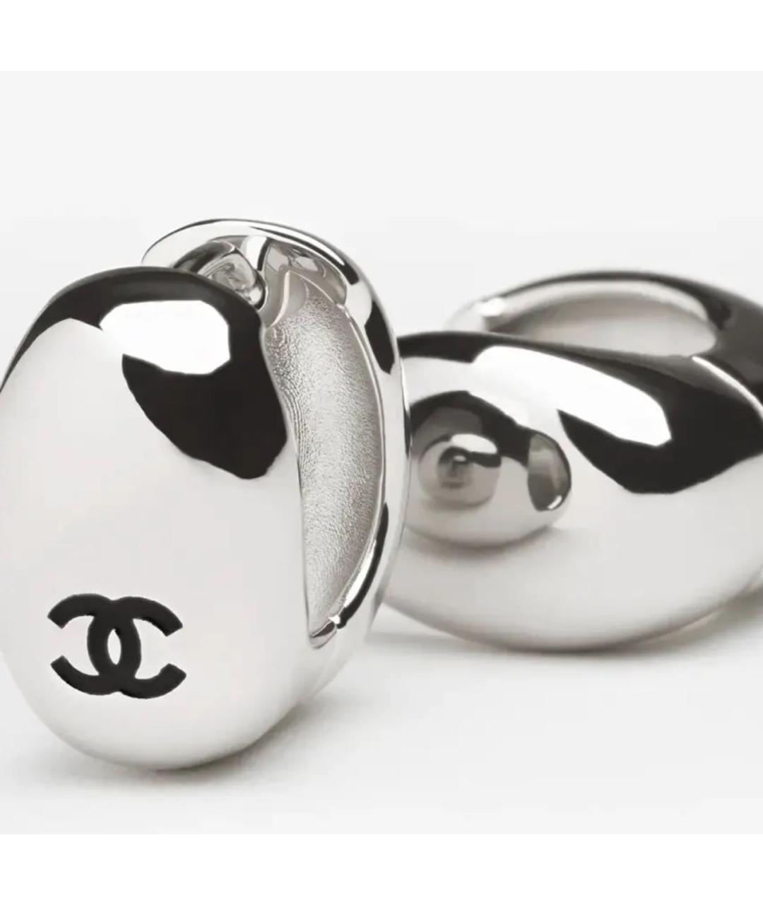 CHANEL Серебряные металлические серьги, фото 2