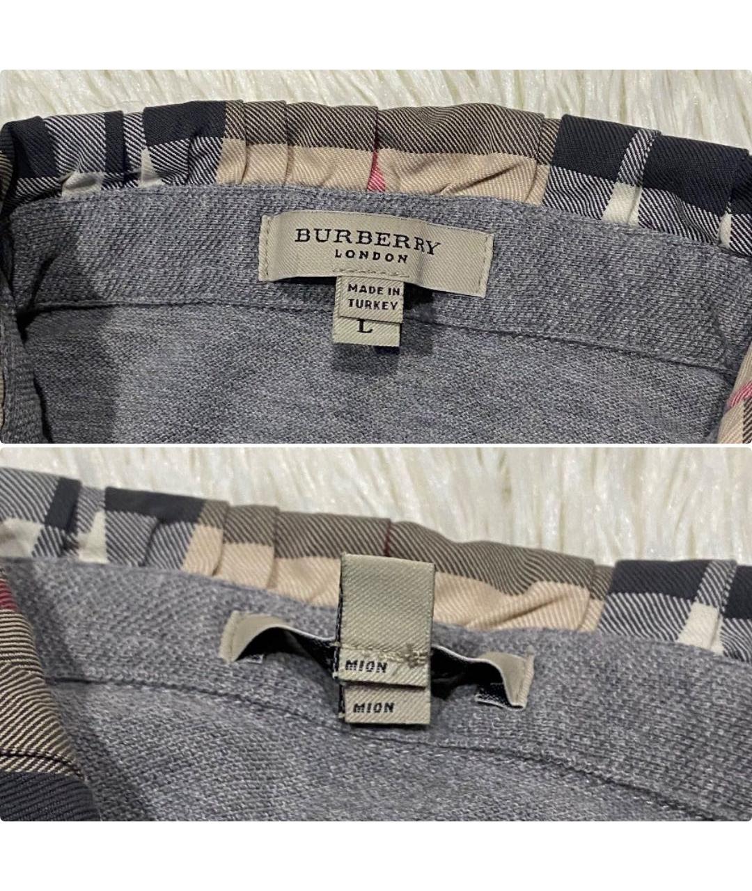 BURBERRY Серая хлопковая футболка, фото 8