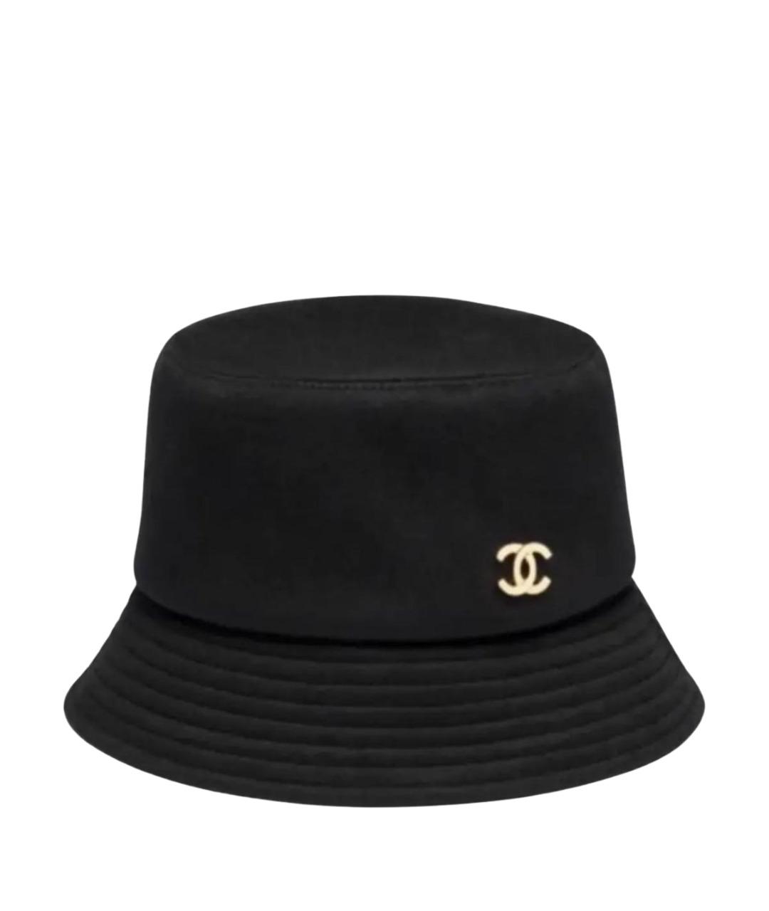 CHANEL Черная хлопковая панама, фото 1