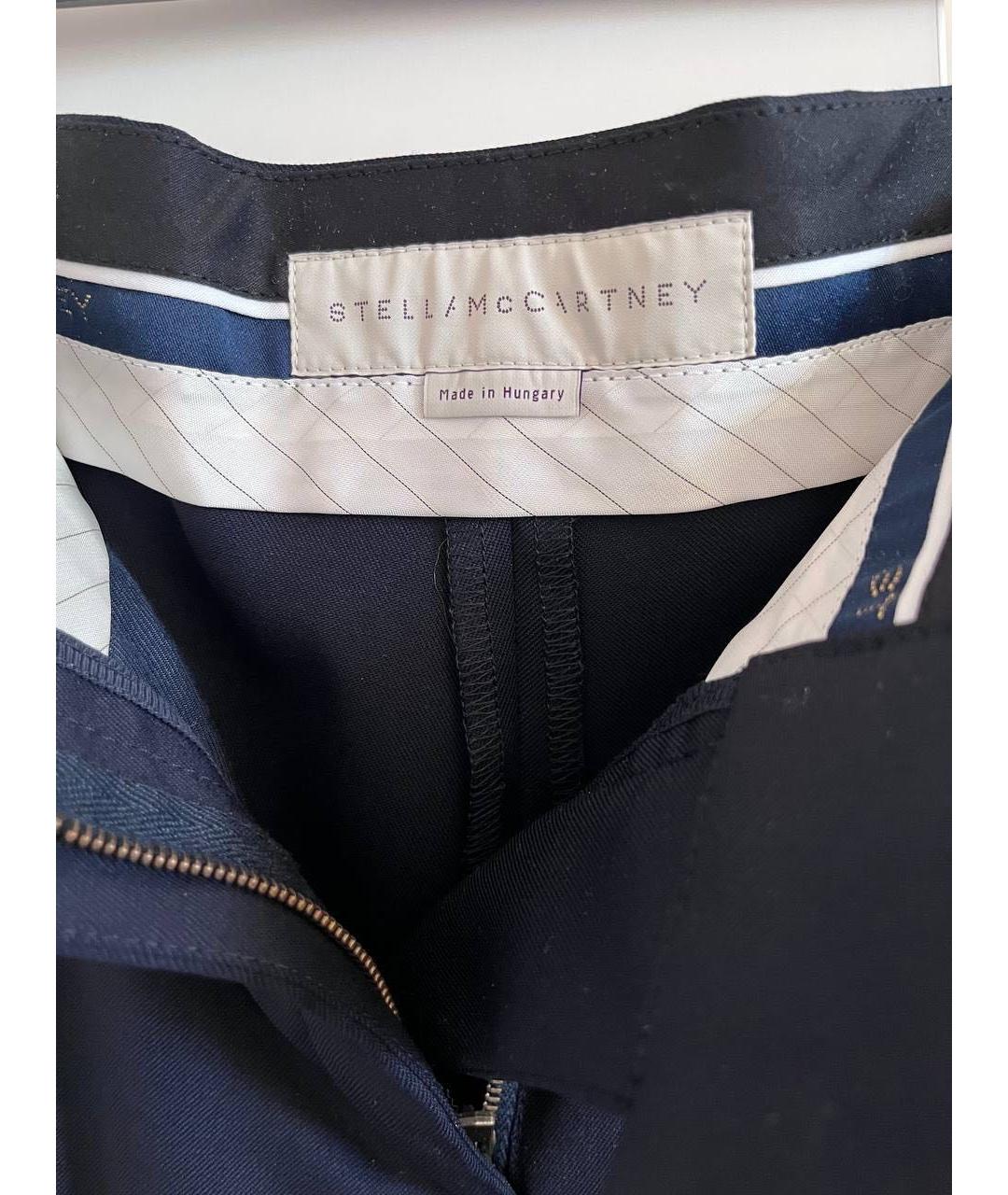STELLA MCCARTNEY Темно-синие шерстяные прямые брюки, фото 7
