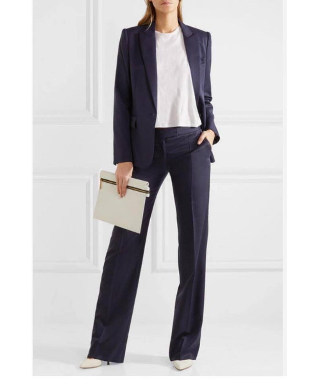STELLA MCCARTNEY Темно-синие шерстяные прямые брюки, фото 2
