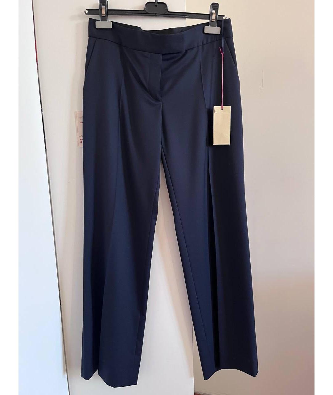 STELLA MCCARTNEY Темно-синие шерстяные прямые брюки, фото 9
