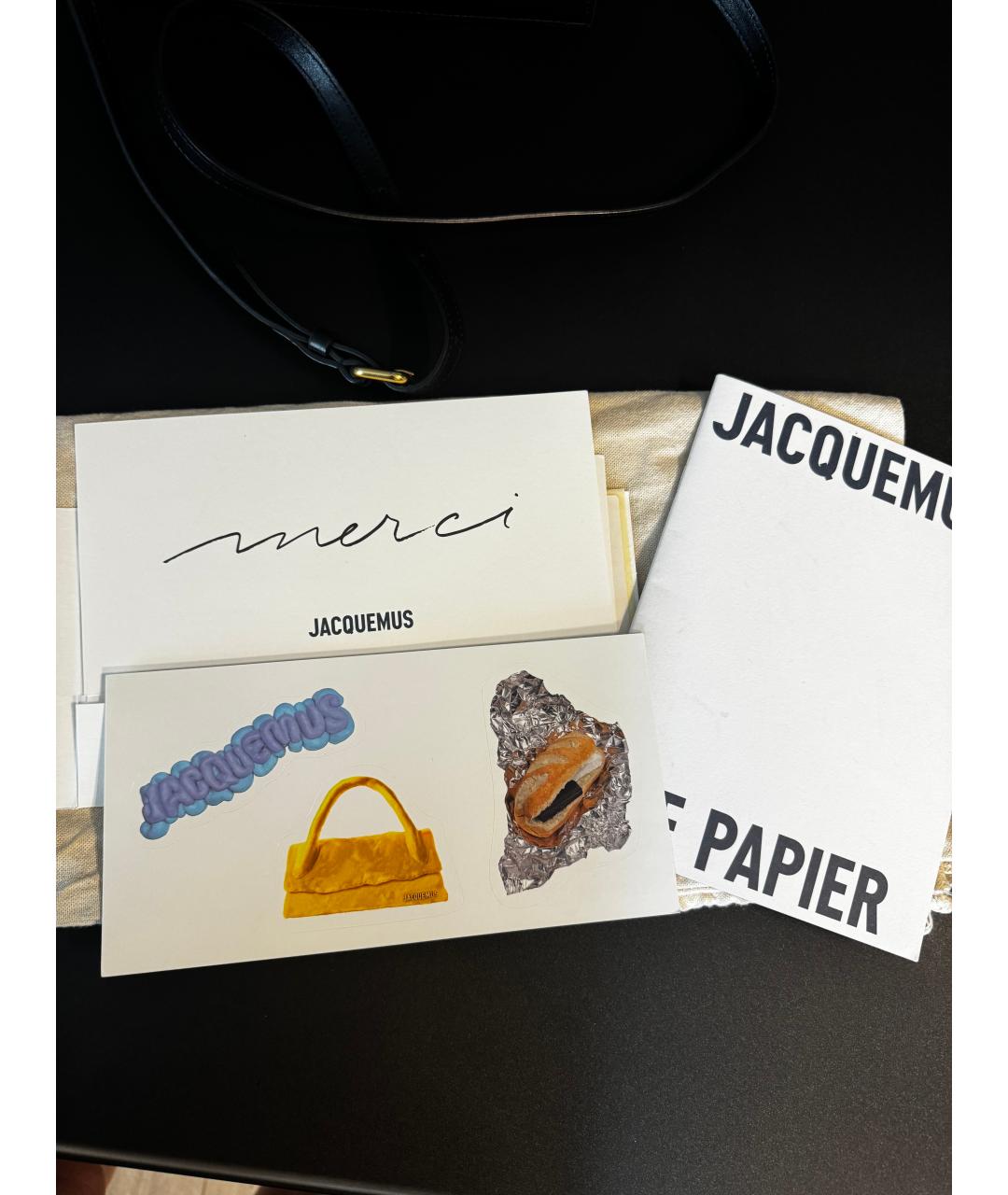 JACQUEMUS Черная кожаная сумка через плечо, фото 4